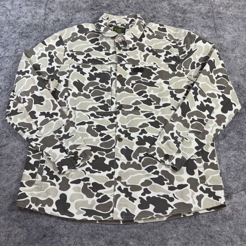 NWT Marsh Wear Delano Shacket Mens XL Stone Mallard Camo Button 4‎ Pocket Canvas